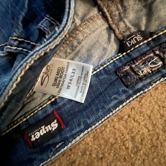 34/33 Silver Suki Super Stretch Boot Cut Jeans - Picture 5 of 7